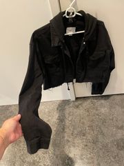 Cropped Black Jean Jacket