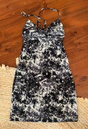 Black And White Mini Cross Back Dress