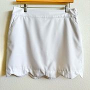 Vineyard Vines Performance White Scalloped Hem Skort Women's 6