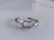 Sterling Silver Hollow Heart Ring  Ring Pinky Ring