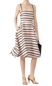 Hutch Tiffany Striped Jacquard Sleeveless Fit Flare Womens Size 4 Midi Pockets