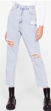 Blue Distressed Mom Jeans NWT