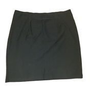 Eileen Fisher Black Stretch Pencil Straight Mini Skirt Split Elastic Waist Sz XL