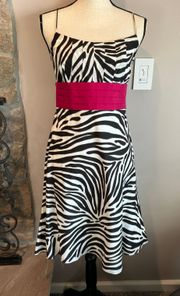 Animal Print Sundress With Hot Pink Bow