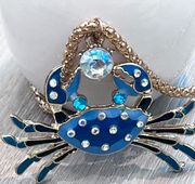 Vintage Rose Gold Mesh Nautical Crab Necklace Never Worn