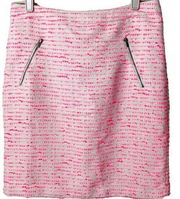 Pink Eyelash Tweed Zip Pocket Pencil Skirt Barbie Preppy Career 8