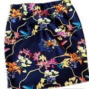 Carmen Marc Valvo floral hummingbird skirt