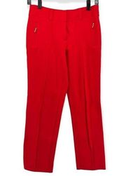 Cache Women’s Red Cropped Trouser Pants Size 4