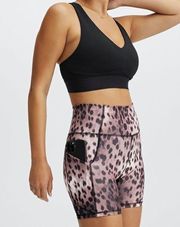 Fabletics  Oasis Pureluxe High Waisted 6” Leopard Print Biker Shorts size S