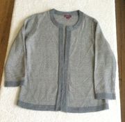 Cardigan Open Front Cardigan Sweater Gray Silver - Sz Small