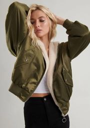 Green Reversible Bomber Jacket