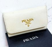 Authentic Prada Cera Portachiavi 6 Key Saffiano Leather Holder / Wallet