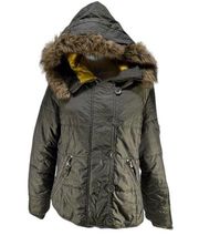 Giacca  Puffer Jacket Parka Coat Faux Fur Hoodie Winter Jacket M