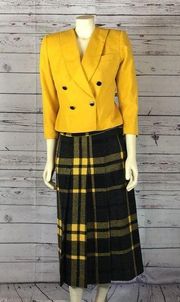 Vintage PETITE SOPHISTICATE yellow double breasted blazer size 2