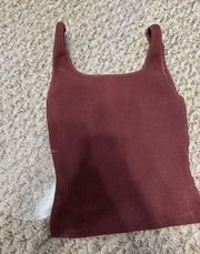 Babaton square neck knit tank top S