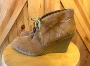 White Mountain Womens Icon Size 8.5 M Brown Suede Lace Up Ankle Boot Booties