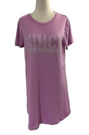 Juicy Couture Purple Tshirt Dress w/ Rhinestone Sleepwear Size Small | 33-5