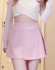 Japanese Kawaii Pastel Pink Stretchy Exercise Tennis Style Mini Skirt Skort