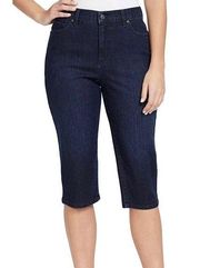 Gloria Vanderbilt Capris Womens Size 10 Blue Denim Amanda High Rise Dark Wash