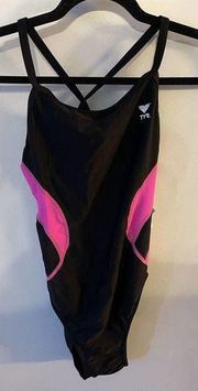 TYR Women's Standard Alliance Diamond Back Xtralife Swimsuit Black/Pink Sz. 36M