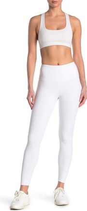 White High Waisted Ankle Leggings