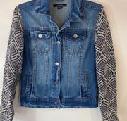 Beautiful Paper Tee Jean Jacket with knit sleeves