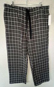 NWT Jaclyn Intimates Grey and White Plaid Soft Lounge/Pajama Pants