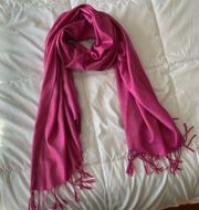 Pashmina hot pink 100% pashmina fringe scarf