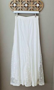 Lace Maxi Skirt White Sz Medium