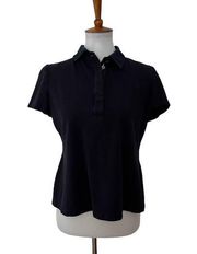 Tory Burch Womens Polo Short Sleeve Collared Shirt Blue M Medium