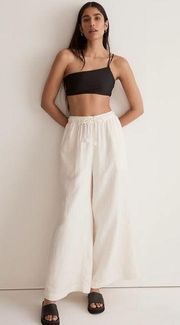 Madewell Double-Gauze Drawstring Wide-Leg Pants Cream Medium NJ873 New