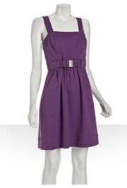 𝅺SHOSHANNA Violet Cotton Pique Buckled Tank Dress