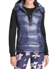 DKNY Sport Half Zip Hooded Puffer Premium Down Puffer Vest