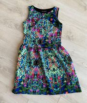 Cynthia Rowling Colorful Abstract Floral Dress