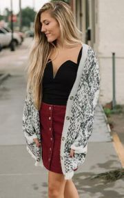 Snake Print Cardigan Sweater