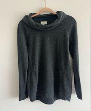 Lou & Grey XS Gray Speckled Cowl Neck Sweater