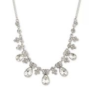 Givenchy Pear Crystal Statement Necklace in Silver-Tone NWT