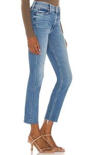 NWT MOTHER Denim Mid Rise Dazzler Ankle Fray Jeans Riding Cliffside Size 29