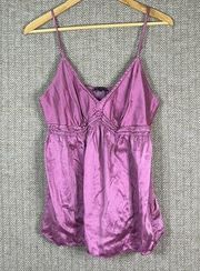 The Limited Lavendar Purple Metallic Satin Cami Tank Top Y2K 90s