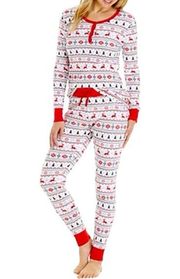 Tommy Hilfiger  2-Piece Holiday Pajamas Set Fair Isle Waffle Knit Size L NWT