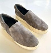 Vince Womens Suede Slip On Platform‎ Warren Sneakers Gray White Size 8US 38EU