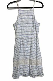 J by J.O.A. White & Blue Striped Lace Dress