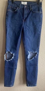 WE THE FREE PEOPLE Jeans 26 High Rise Button Fly Light Distressed