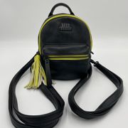 Steve Madden  Faux Leather
Black Neon Mini 3 way Backpack
Purse W Tassels