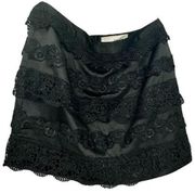 SANS SOUCI Black Lace Design Mini Skirt Size XS