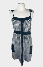 Vans | Vintage Y2K Black & White Striped Knit Pocket Dress | Medium