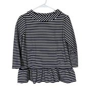 Kate Spade Stripe Peplum 3/4 Quarter Sleeve Top