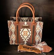 Southwestern Print Small Canvas Tote/Crossbody