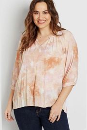 Maurice’s Plus tie dye peasant top size 1X