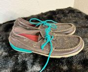 Women's Twisted X Kicks Teal & Black Tooled Leather Casual Shoes Size 10